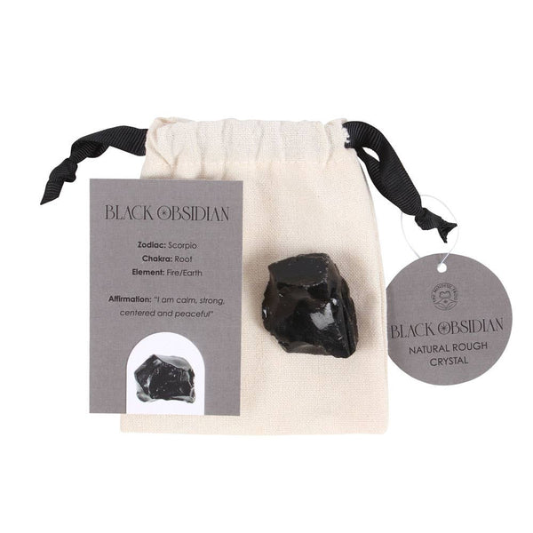 Black Obsidian Natural Rough Crystal | Black Obsidian Pocket Stone - Lucid Willow - Crystal