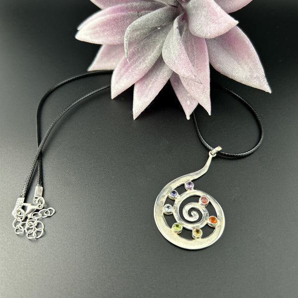 Chakra Cosmic Spiral Necklace - Lucid Willow - Necklace