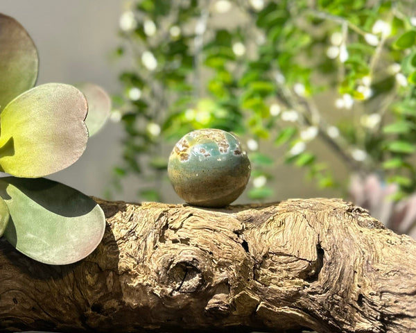 Fancy Jasper Crystal Sphere #S006 | 45mm Diameter - Lucid Willow - Crystal