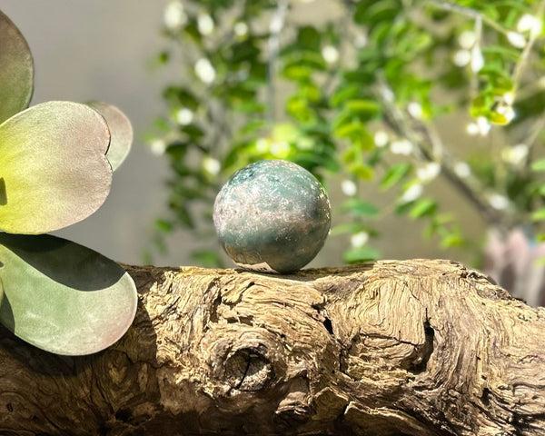 Fancy Jasper Crystal Sphere #S004 | 47mm Diameter - Lucid Willow - Crystal