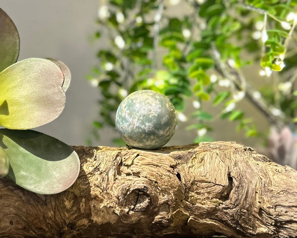 Fancy Jasper Crystal Sphere #S005 | 47mm Diameter - Lucid Willow - Crystal