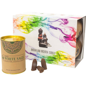 Goloka Backflow Cones - White Sage - Lucid Willow - Incense Cones