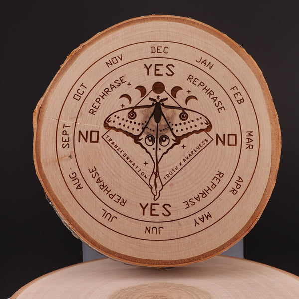 Lunar Moth Pendulum Board - Handcrafted Live Birch - Lucid Willow - Pendulum Board