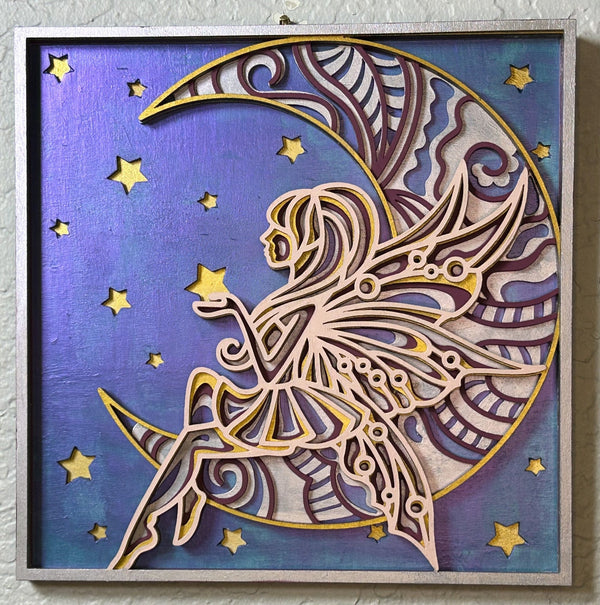 Moon Fairy 3D Handcrafted Wall Decor #H002 - Lucid Willow - Wall Decor
