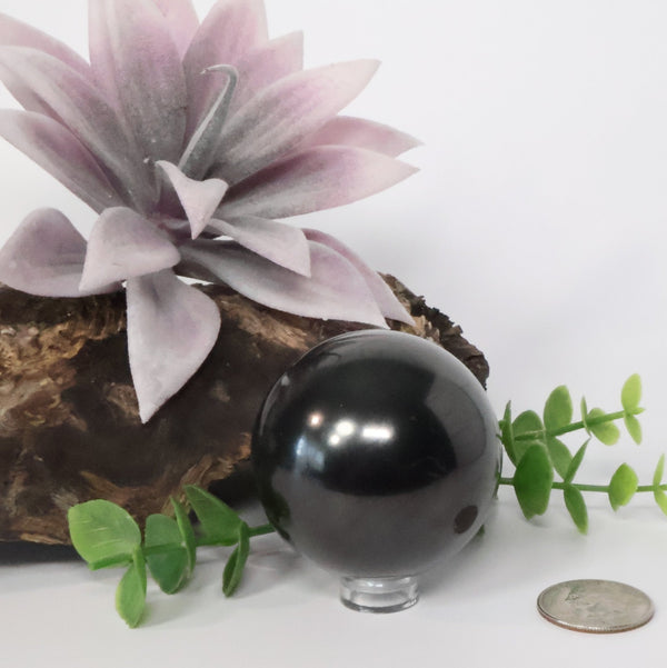 Russian Shungite Polished 51mm Sphere #S022 - Lucid Willow - Crystal