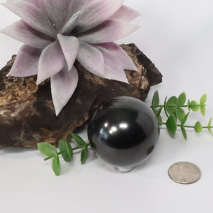 Russian Shungite Polished 51mm Sphere #S022 - Lucid Willow - Crystal