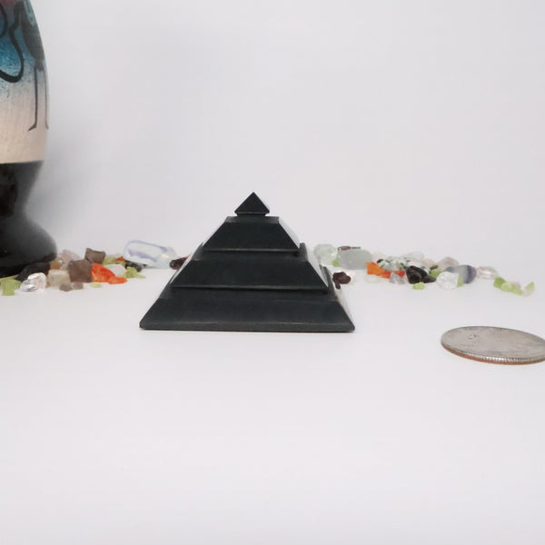 Russian Shungite Sakkara Pyramid (2" Avg) #C108 - Lucid Willow - Crystal