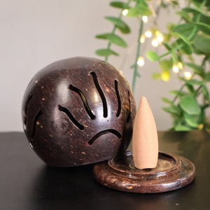 Sphere Soapstone Incense Cone Burner #M038 - Lucid Willow - Spiritual